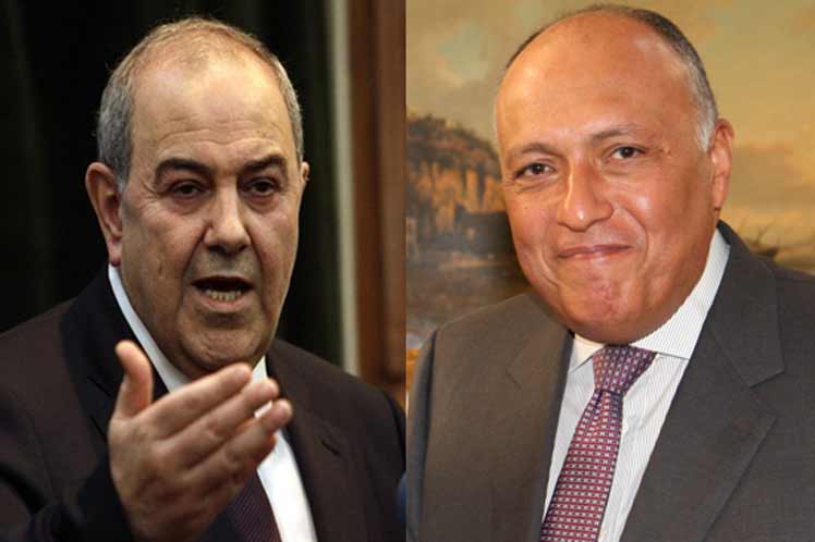 Los funcionarios Sameh Shoukry y Ayad Allawi