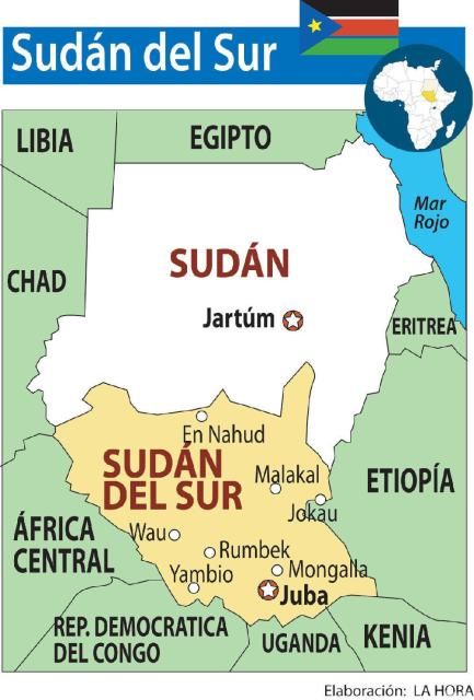 Mapa Sudan del Sur