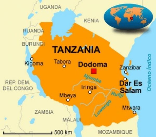 Mapa de Tanzania