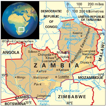 Mapa de Zambia