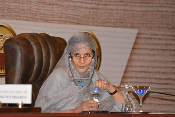 Beiruk durante su participación en el Parlamento Africano.