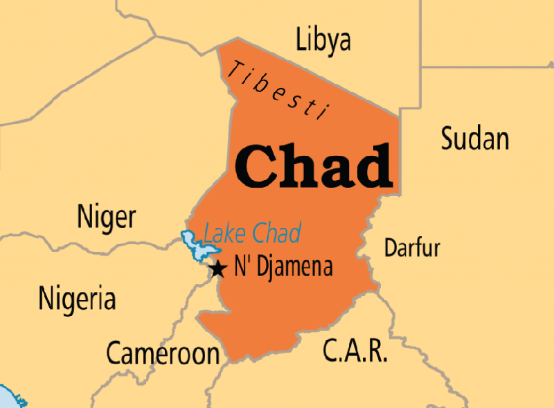 Mapa de la República de Chad