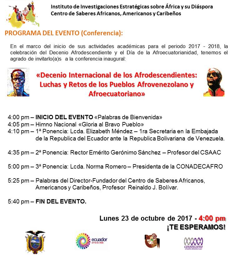Programa Conferencia Inaugural AFRO 20 10 17 F