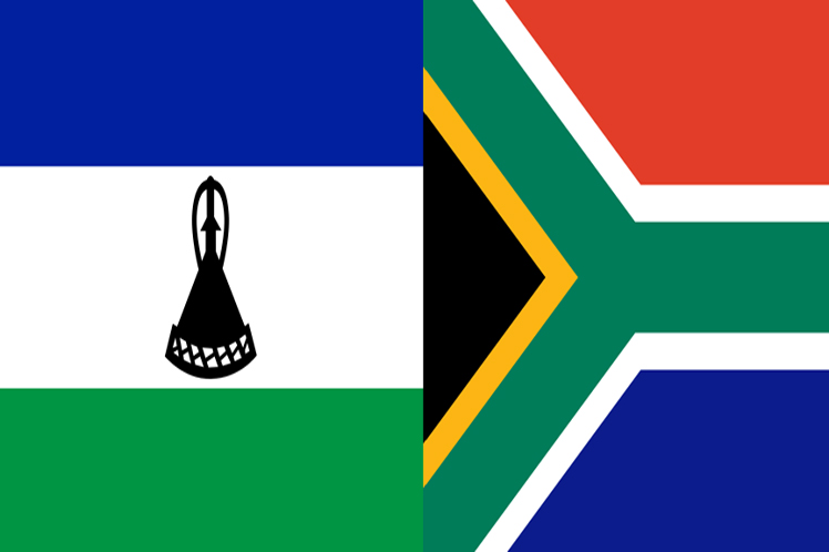 Banderas de Sudafrica y Lesoto