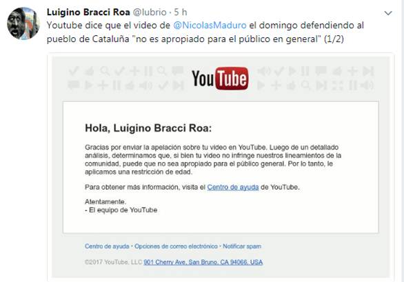 You Tube se sumo a la censura impuesta por la Monarquia Española