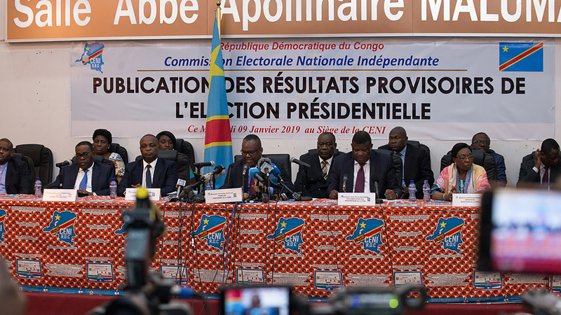 Durante el anuncio de los resultados de las elecciones presidenciales en la RDC