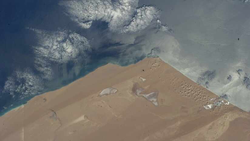 Vista aerea del desierto del Sahara Occidental