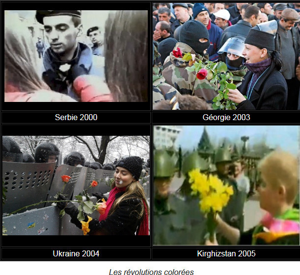Distribución de flores a las fuerzas de seguridad en países de con "primavera"