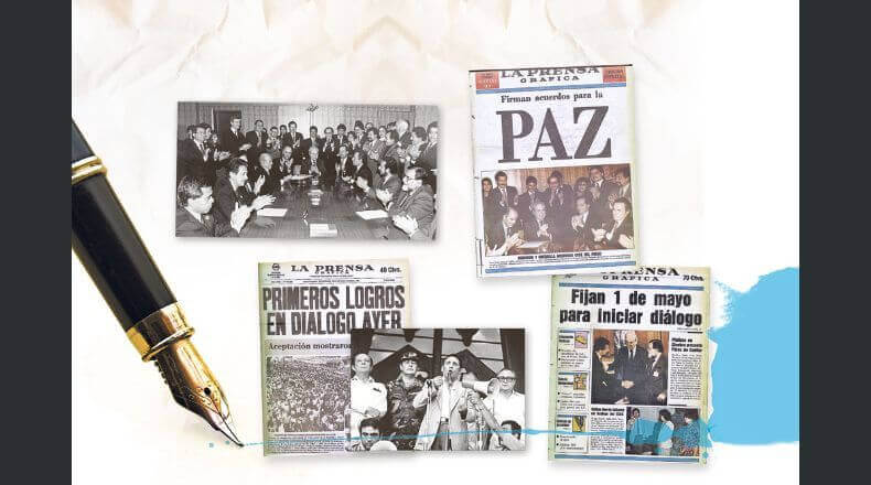 Firma acuerdos de paz salvadoreño