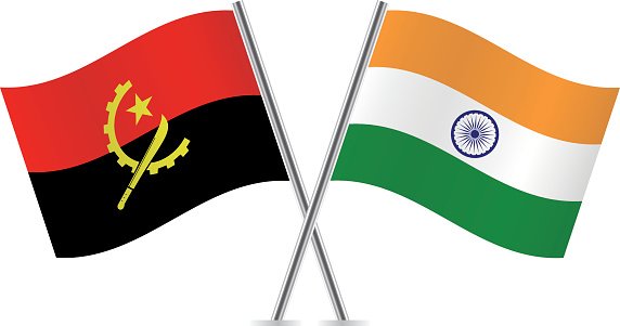 Banderas de Angola e India
