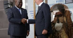 El rey belga con el Presidente de la República democratica de el Congo
