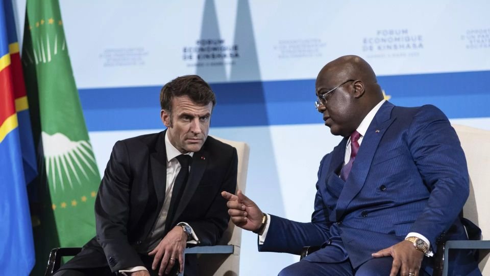 El presidente francés, Emmanuel Macron y el presidente de la República Democrática de Congo, FelixTshisekedi