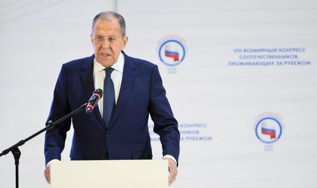 Canciller ruso. Serguei Lavrov en su discurso ante el VIII Congreso Mundial de compratriotas rusos viviendo en el extranjero