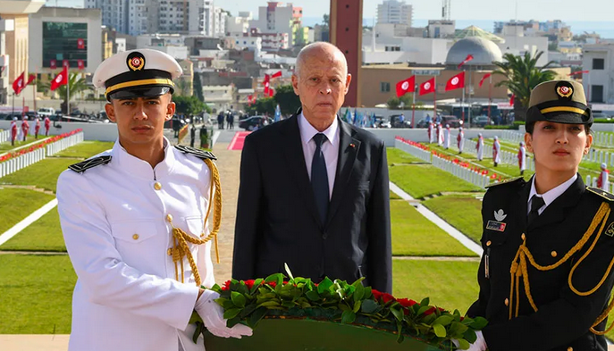 El Presidente de Túnez Kais Saied, en el aniversario del Día de la Evacuación