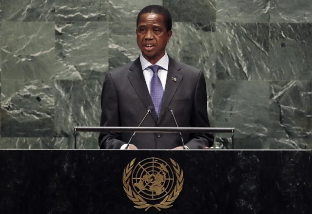 El presidente de Zambia Edgar Chagwa Lungu