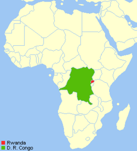 Mapa República Democratica del Congo y Ruanda