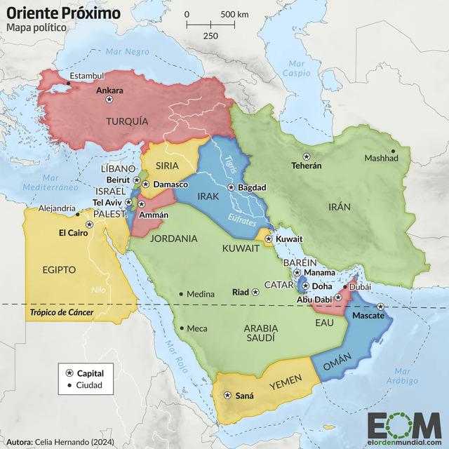 Asia Occidental con Palestina 2