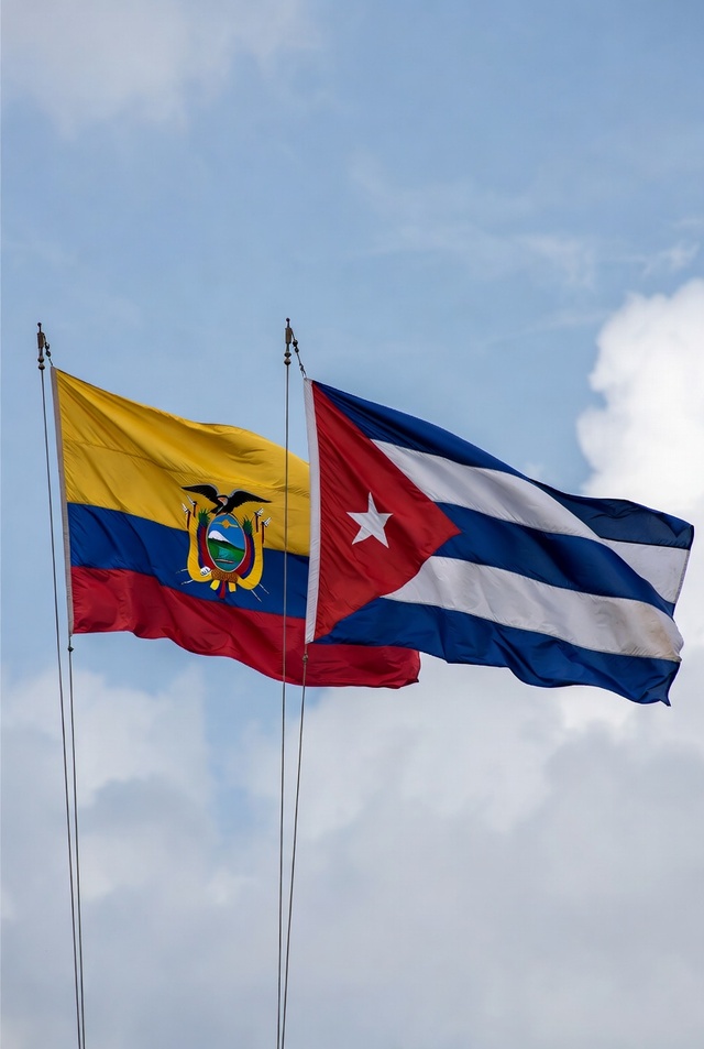 Bnderas de Ecuador y Cuba