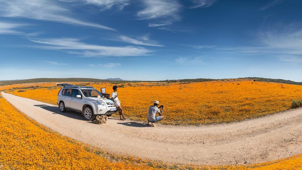 El desierto entre un mar de flores - Sudáfrica