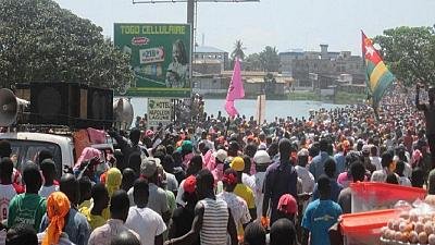 Manifestantes Togoleses