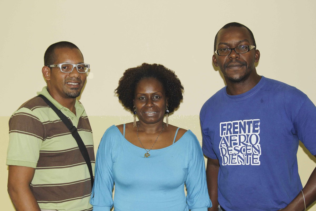 Milka Douglas Jarwin Echenagucia y Free Hinojosa representantes del cumbe afro aragueño