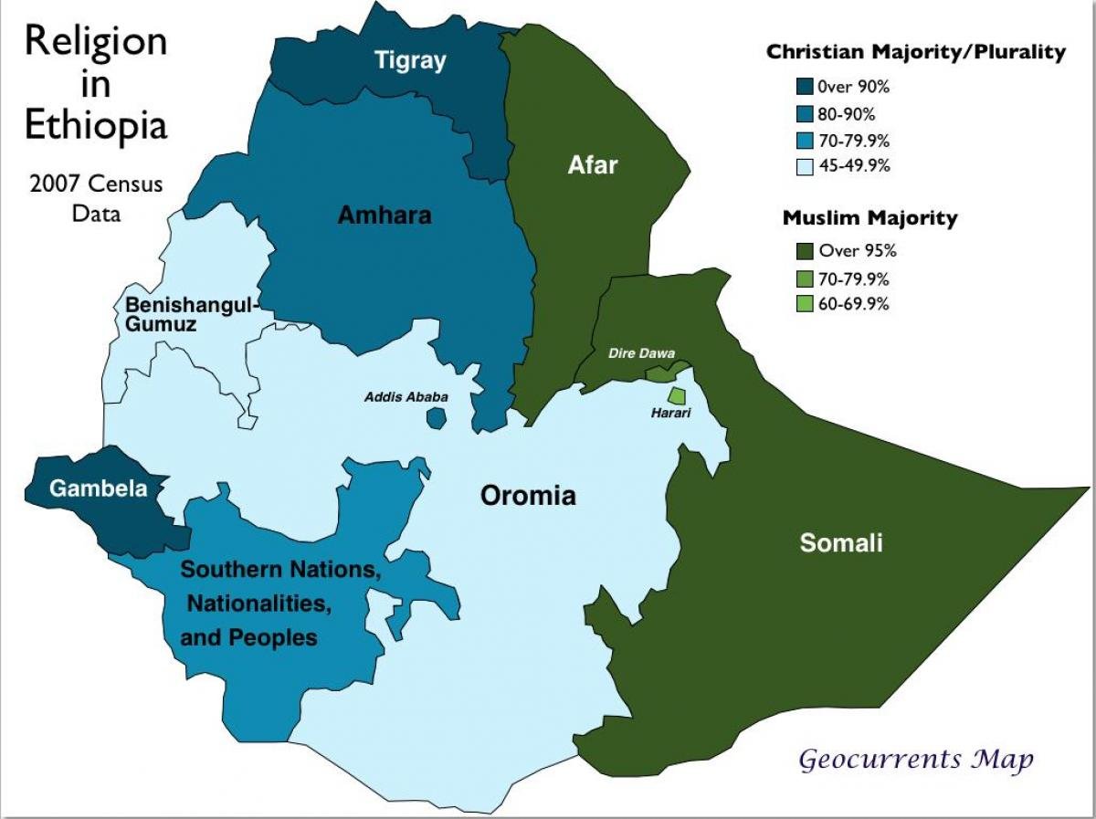 Etiopía mapa étnico