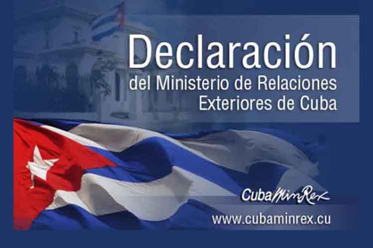 Declaracion del MinRex de Cuba