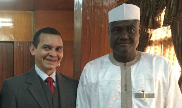 El Vicecanciller Reinaldo Bolivar y el Pdte. de la UA Moussa Faki