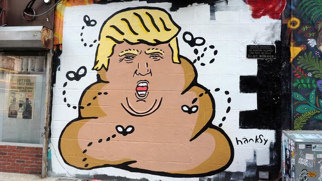 Imagen callejera de Trump