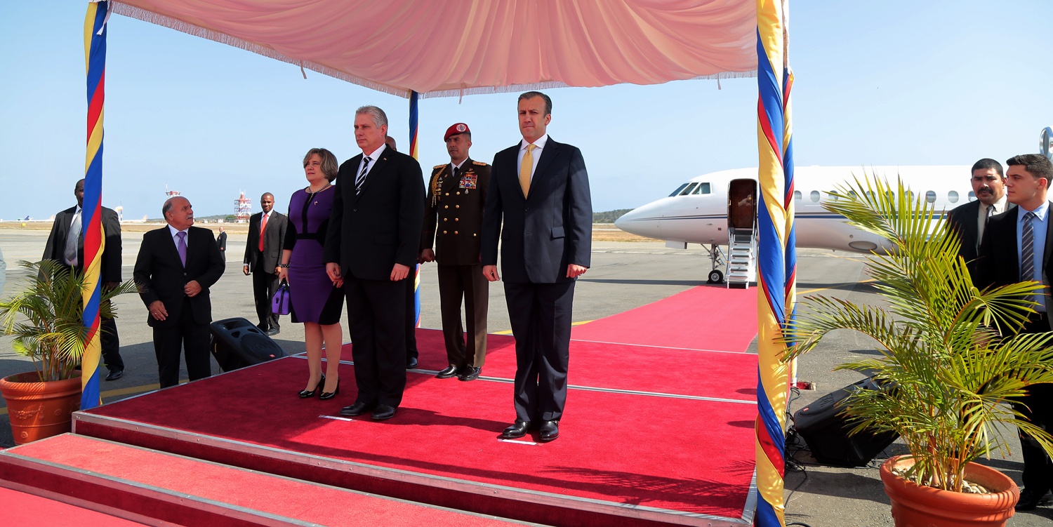 Llegada del presidente de la República de Cuba Miguel Díaz Canel a Venezuela
